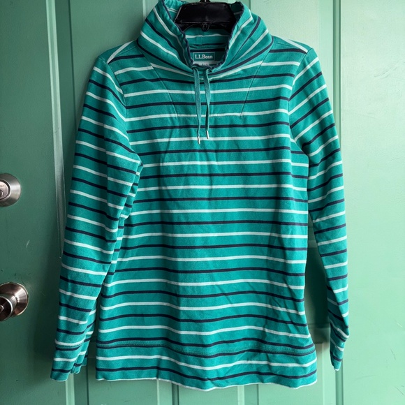 L.L. Bean Green Striped Hoodie - Picture 1 of 8